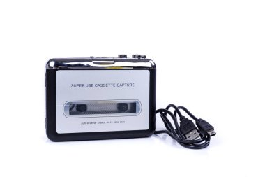Siyah ve gümüş plastik usb kaset dönüştürücü