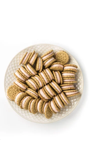 Prato Cheio Biscoitos Sanduíche Marshmallow Mexicano — Fotografia de Stock