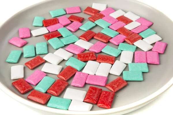 Red Green Pink White Assorted Flavors Chicle Gum Pieces — 스톡 사진