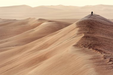 Dunes üzerinde duran bir adam