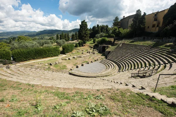 Ancient Roman amphiteatre in center of Fiesole, small town next to Florence — Stock Photo, Image