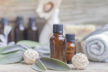 Esans adaçayı havlu spa. Kuru tıbbi bitki Fitoterapi Arom