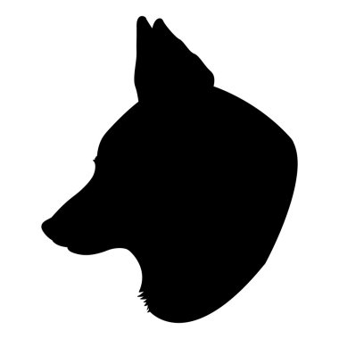 Fox baş vektör siluet siyah