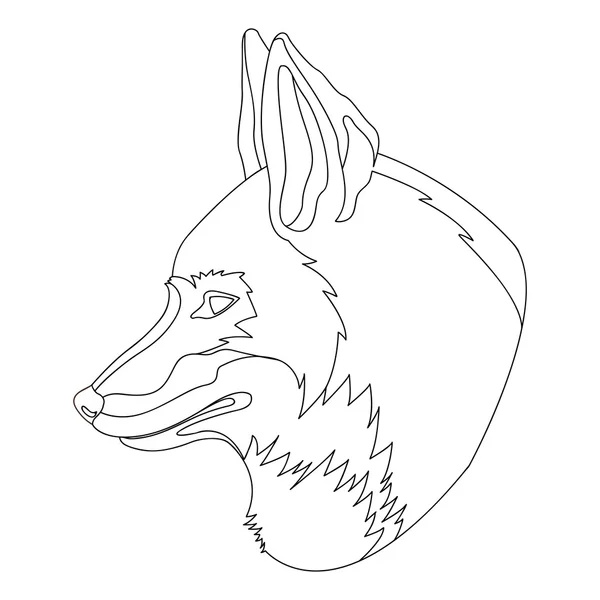 Livre de coloriage vecteur de tête Fox — Image vectorielle