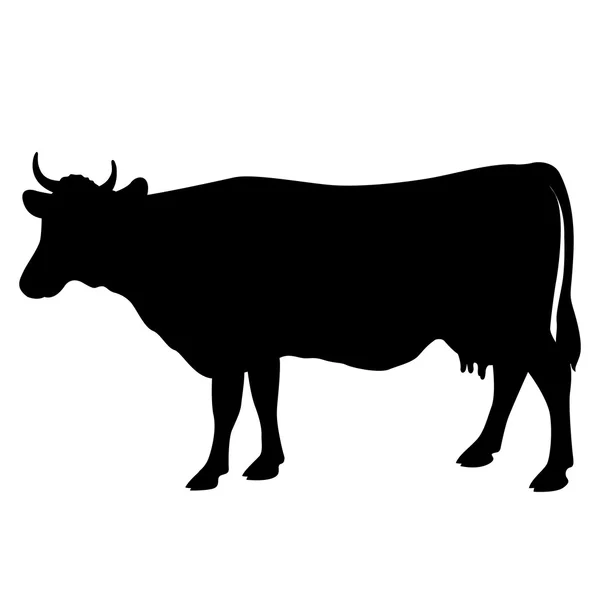 Силуэт взрослого коровьего вектора — стоковый вектор