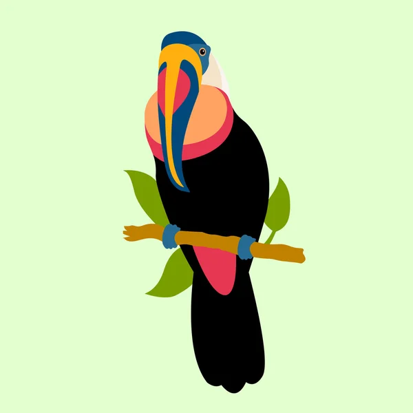Στυλ διάνυσμα πτηνό Τουκάν επίπεδης — Διανυσματικό Αρχείο