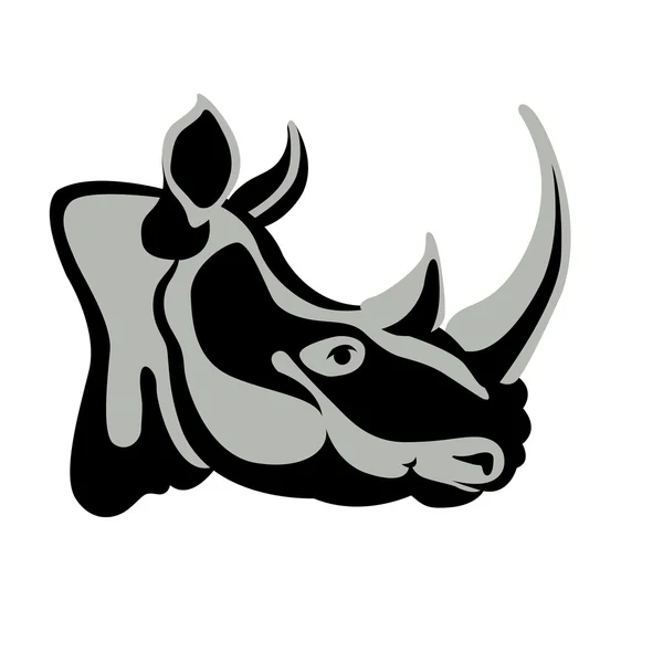 Style vecteur tête de rhinocéros Plat — Image vectorielle