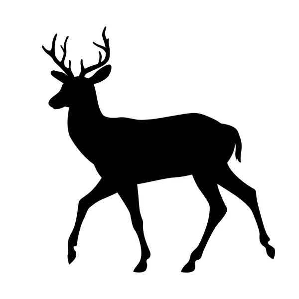 Deer vector illustration silhouette black — Stock Vector