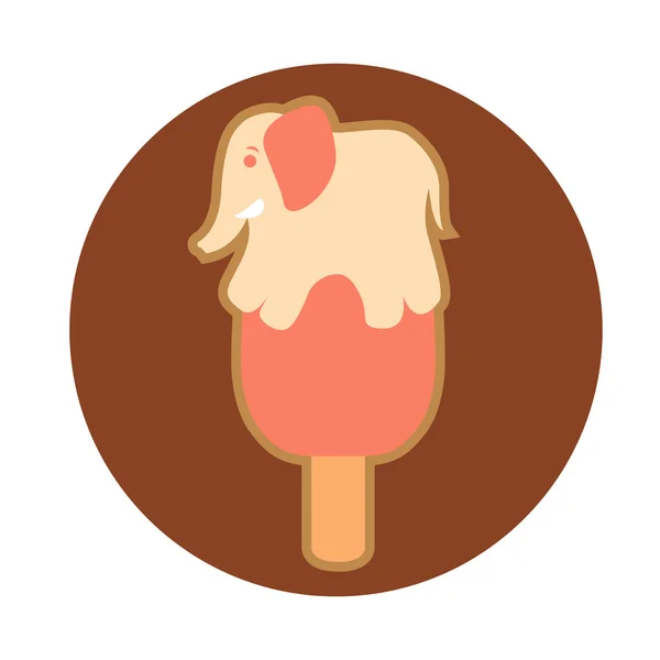 Ice cream elefant stiliserad vektor stil platt — Stock vektor