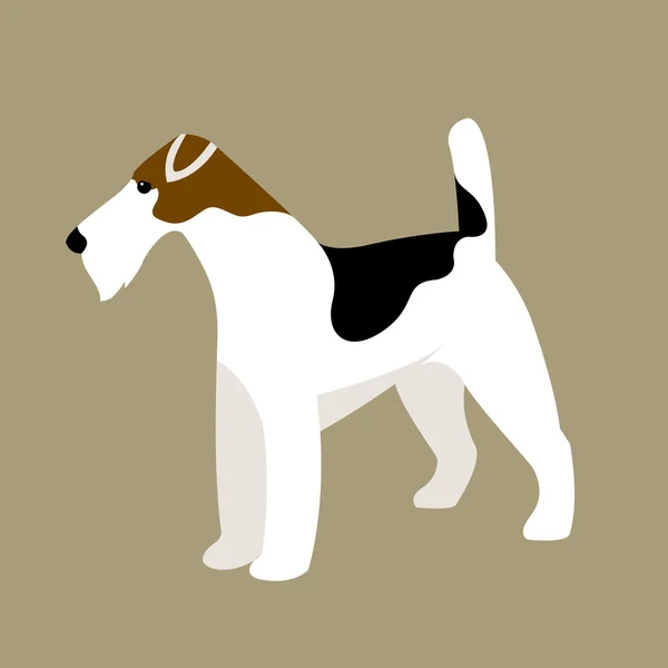 Fox terrier style illustration vectorielle Profil plat — Image vectorielle