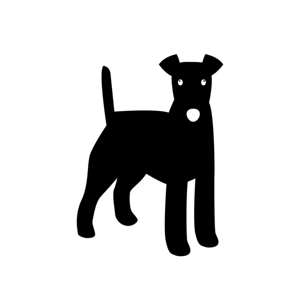 Fox terrier vector illustration profile black silhouette — Stockový vektor