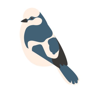 baştankara vektör çizim tarzı düz