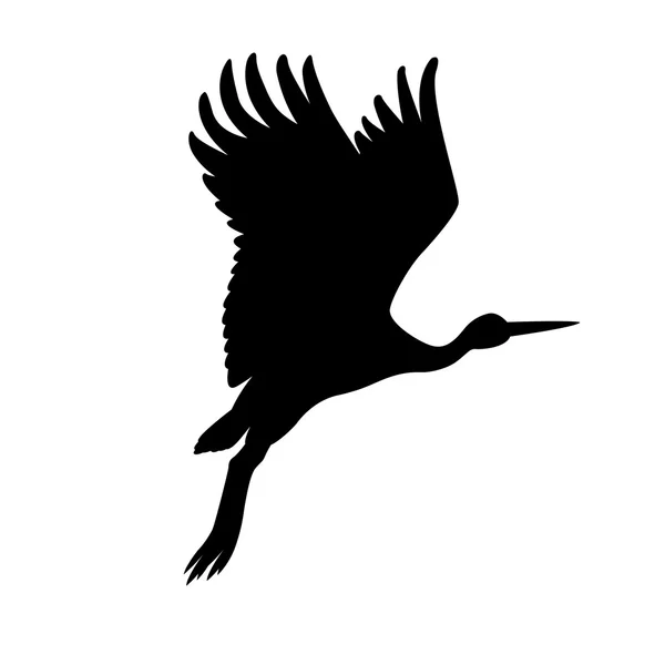 コウノトリ ベクトル図の黒いシルエット — ストックベクタ