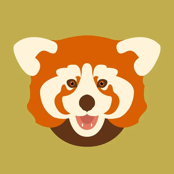 Panda rojo cabeza vector ilustración plana — Archivo Imágenes Vectoriales