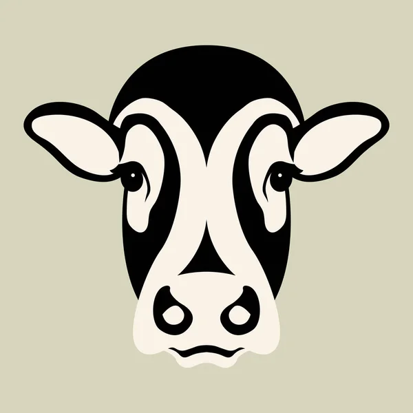 Testa di mucca volto vettore illustrazione stile piatto — Vettoriale Stock