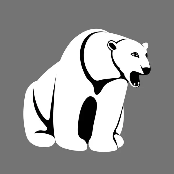 Oso polar vector ilustración estilo plano — Vector de stock