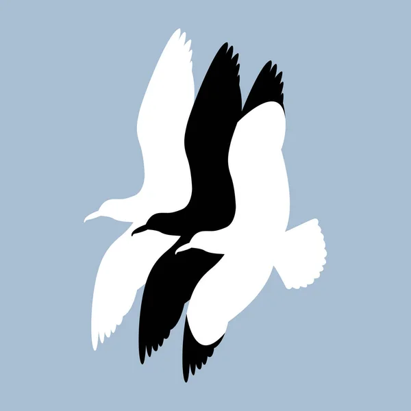 Seagull vector illustratie Flat Opmaakset — Stockvector