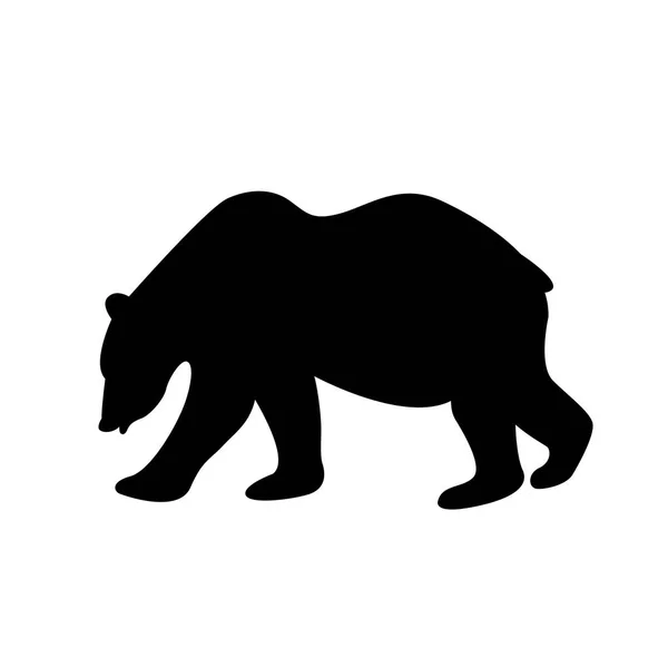 Ведмідь Векторна ілюстрація чорний силует — стоковий вектор