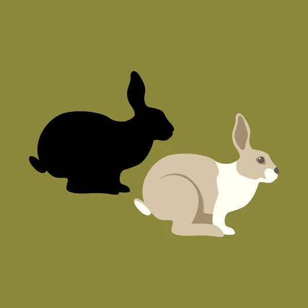Tavşan vektör çizim tarzı düz set — Stok Vektör