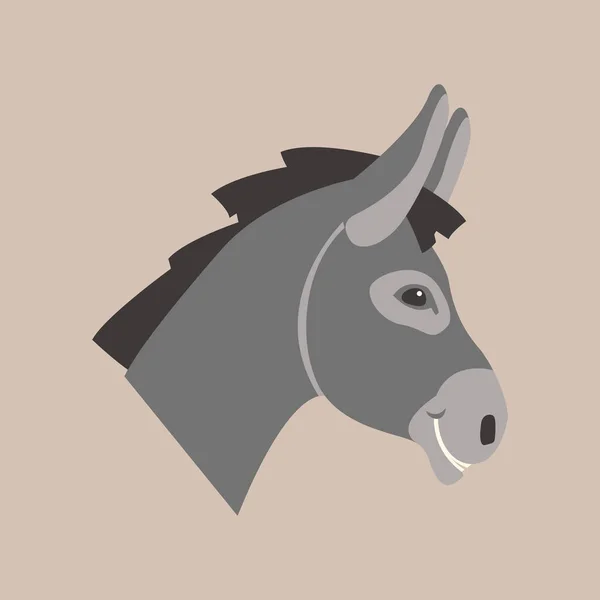 Burro cabeza cara vector ilustración — Archivo Imágenes Vectoriales