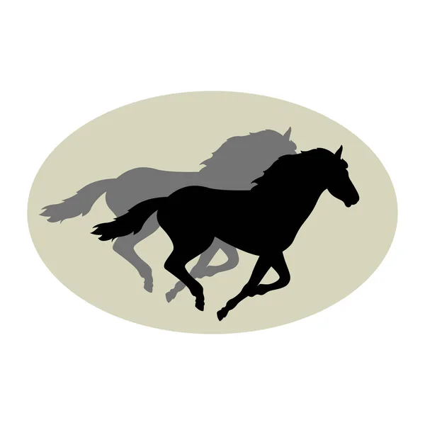 Vector caballo ilustración silueta negro — Archivo Imágenes Vectoriales