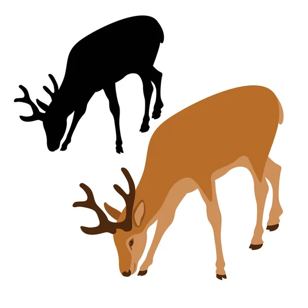 Deer vector illustration style Flat — Stock Vector