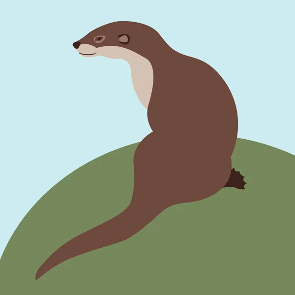 Otter vector illustratie stijl Flat — Stockvector