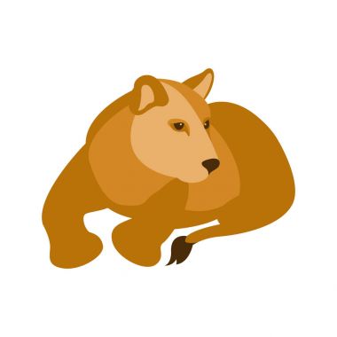 Şekil Stili düz aslan vektör