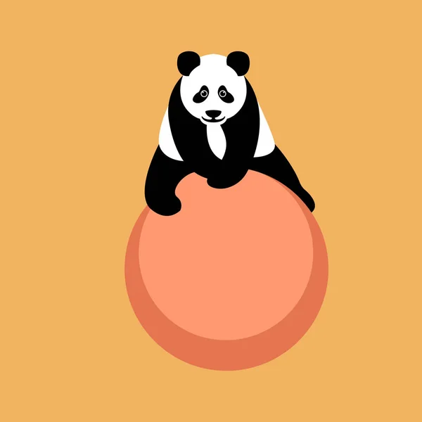 Illustration vectorielle Panda sur boule — Image vectorielle