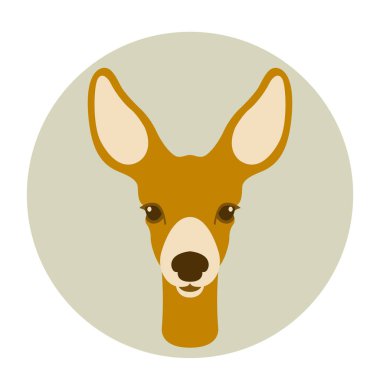 Genç geyik baş vektör çizim 