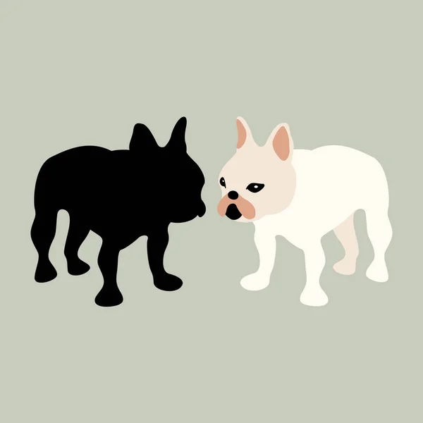 Bulldog stile illustrazione vettoriale Set piatto — Vettoriale Stock