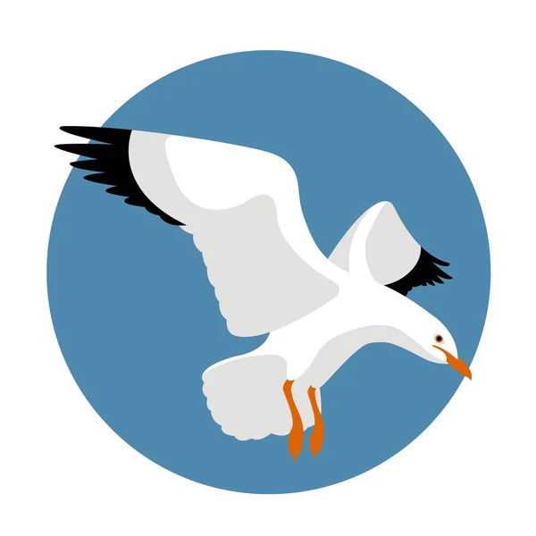 Seagull vector illustratie stijl Flat — Stockvector