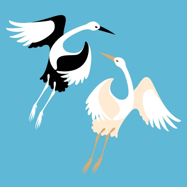 Ilustracja wektorowa Żuraw ptak płaski — Wektor stockowy