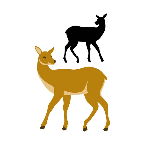鹿ベクトル図のスタイル フラット — ストックベクタ
