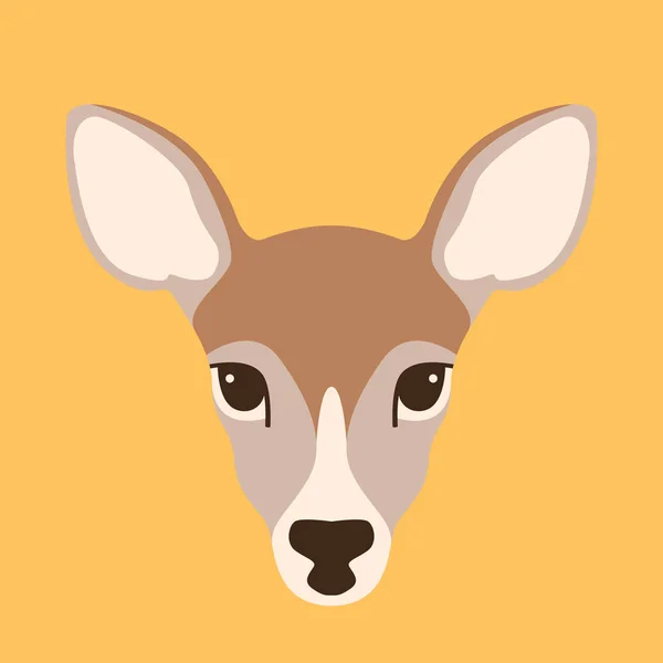 Cara de ciervo frente a la cabeza — Vector de stock