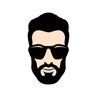 adam baş yüzey vektör çizim stili düz