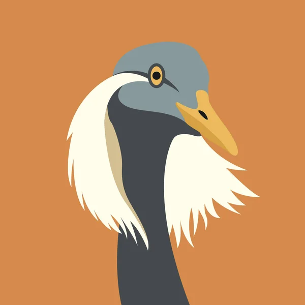 Crane bird  head vector illustration — Stock Vector