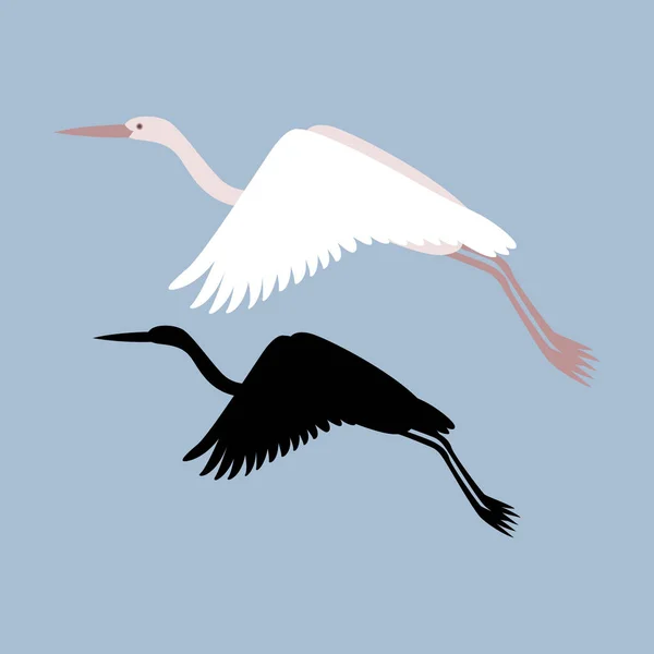 Heron vettore illustrazione stile piatto — Vettoriale Stock