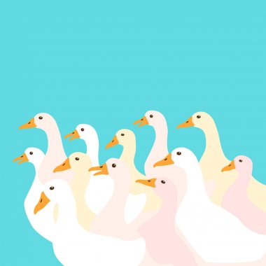 bir ördek sürüsü illüstrasyon vektör