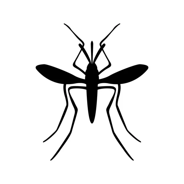 Sílhueta preta de mosquito — Vetor de Stock