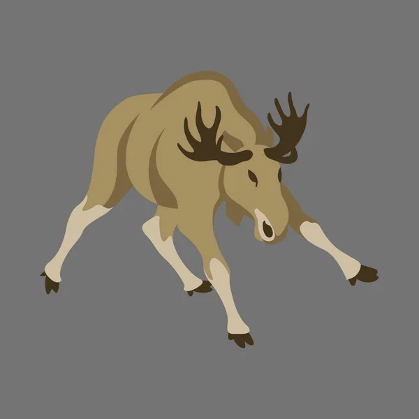 Moose  vector illustration style Flat — Stock Vector