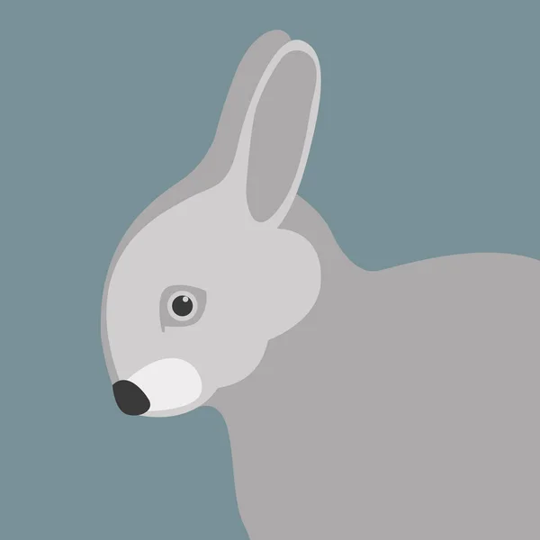 Estilo de ilustração vetorial de coelho Flat — Vetor de Stock