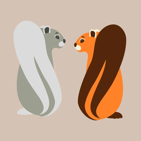 Eichhörnchen Vektor Illustration flachen Stil — Stockvektor