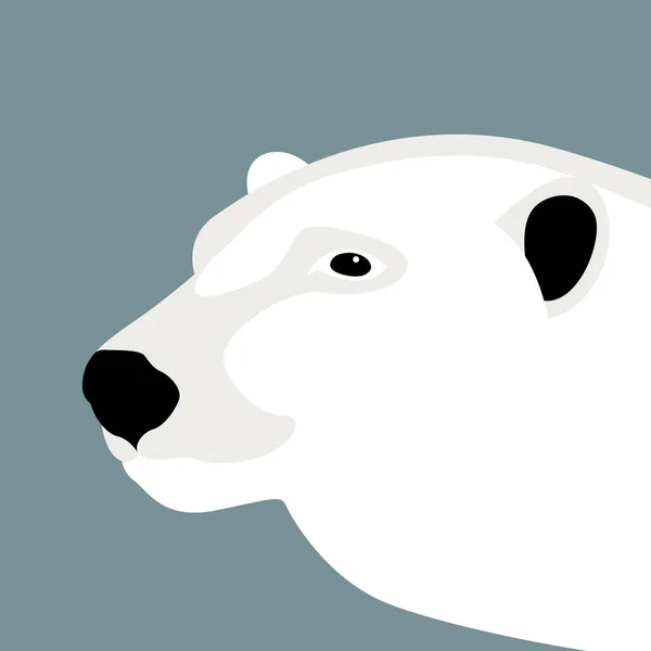 Polar bear hoofd vector illustratie stijl Flat — Stockvector