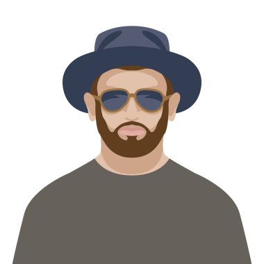  adam bir şapka vektör çizim 