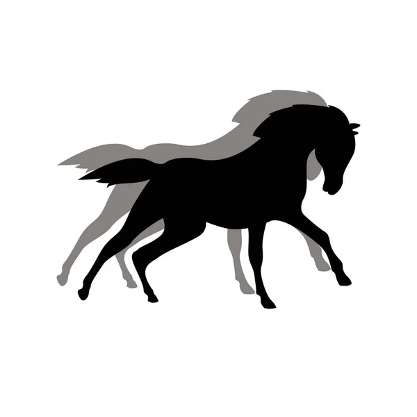 Pferd Vektor Illustration schwarze Silhouette — Stockvektor