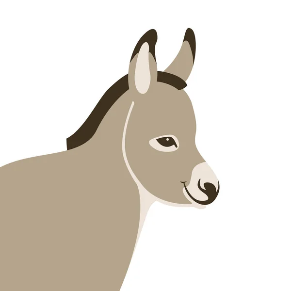 Joven burro vector ilustración estilo plano — Archivo Imágenes Vectoriales