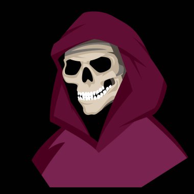 insan kafatası hood vektör çizim düz içinde 