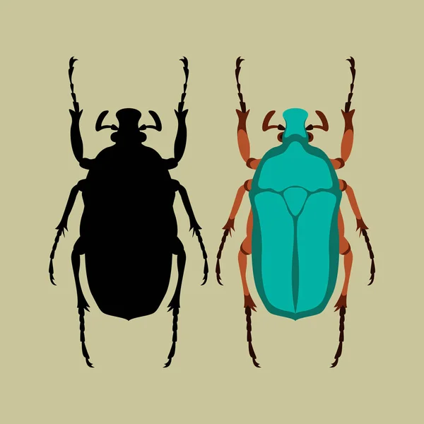 Beetle vector illustration style Flat black — Stock Vector