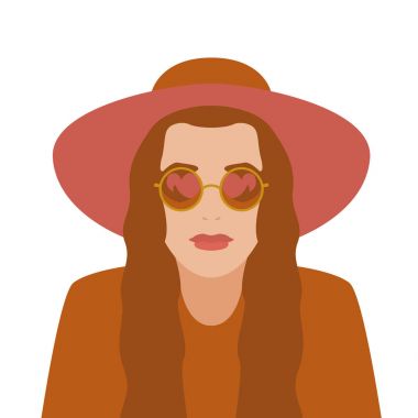 Gözlüklü kadın baş düz açık stil 